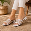 ZABA Women’s Elegant Embroidered Block Heel Sandals – Premium Comfort & Style
